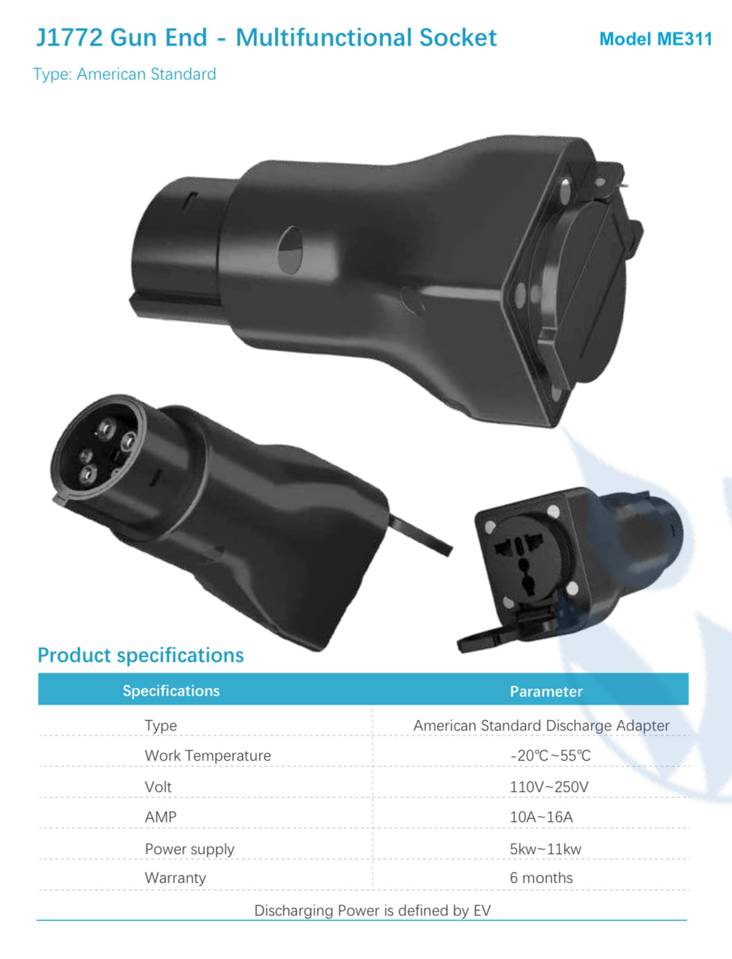 V2L Vehicle to Load Adapter - J1772 Plug (North America) to AC Outlet - Mak Electric Vehicle Battery Power Source