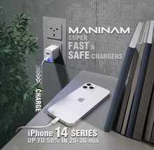Load image into Gallery viewer, MANINAM Tiny Dual USB C Charger Block [New Durable Design]
