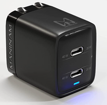 Load image into Gallery viewer, MANINAM Tiny Dual USB C Charger Block [New Durable Design]
