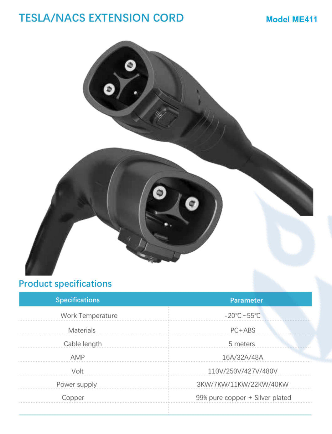 TESLA Charger Extension Cord - 16.4 Feet (5 meter)